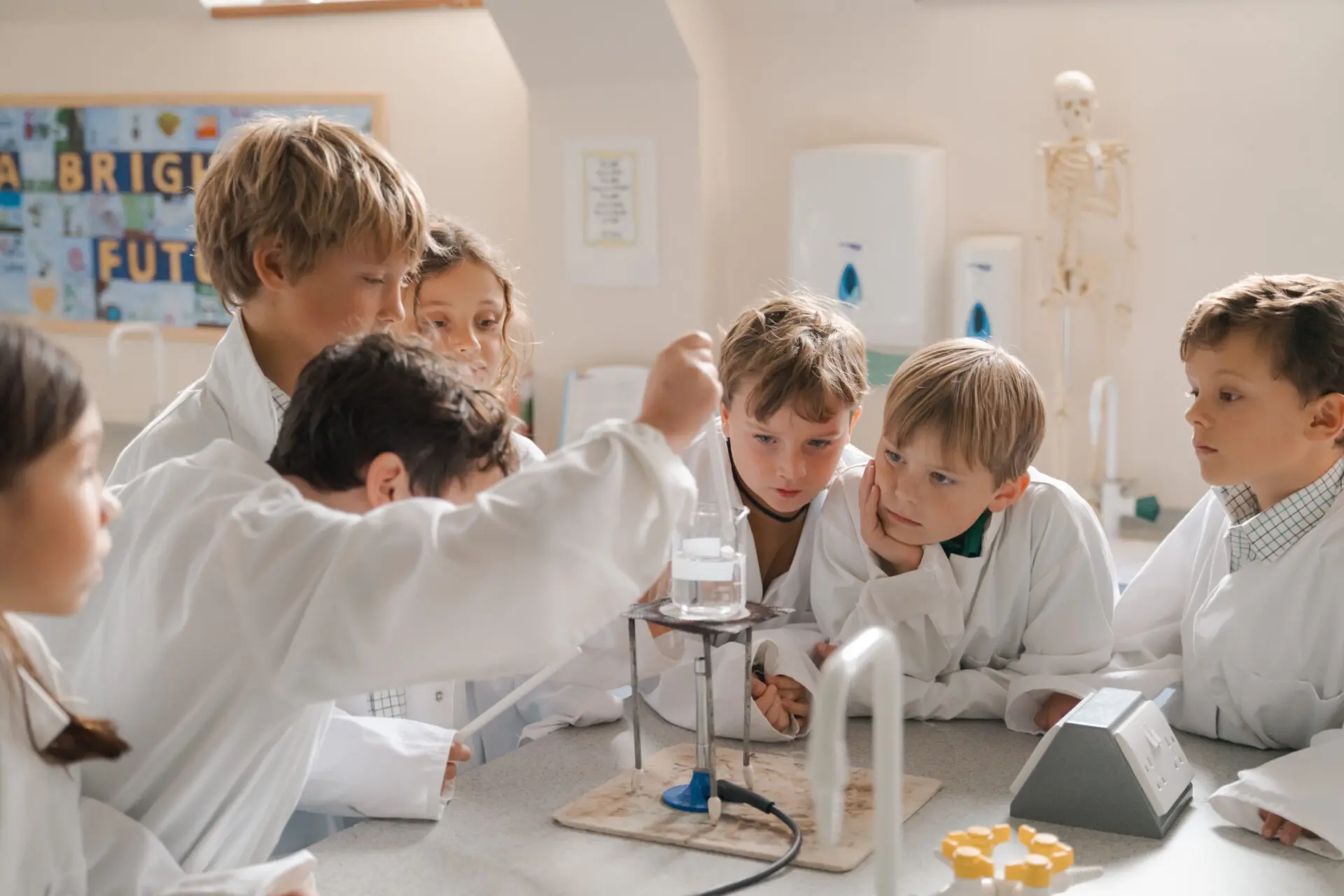 Preparatory pupils in a science lesson Image of preparatory pupils in a science lesson